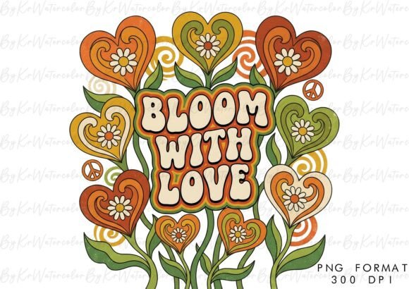 Download Bloom with Love Groovy Valentine PNG - Valentine png Collection