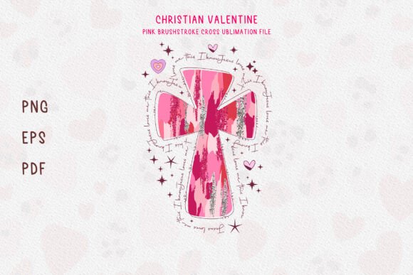 Download Pink Brushstroke Cross Valentine PNG - Cross valentine png Collection