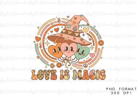 Download Love is Magic Groovy Valentine PNG - Valentine png Collection