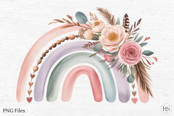 Download Floral Boho Rainbow PNG, Valentine PNG - Valentine png Collection