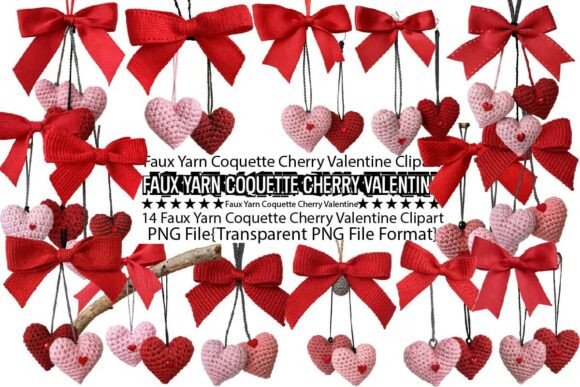 Download Faux Yarn Coquette Cherry Valentine PNG - Valentine png Collection