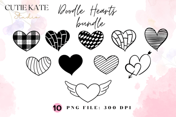 Download Doodle Heart Png Bundle,Valentine Png V2 - Valentine png Collection