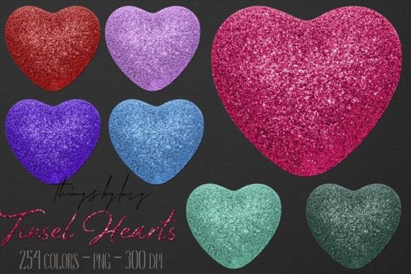 Download Tinsel Glitter Heart Valentine PNG - Valentine png Collection