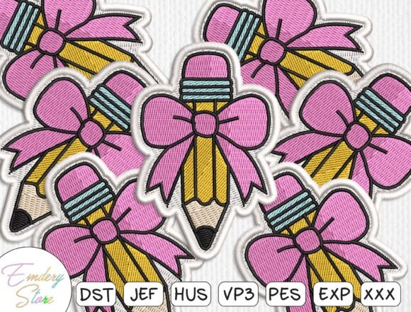 Download School Supplies Patch Embroidery File - Embroidery Collection