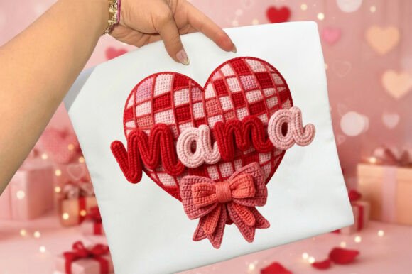 Download Mama Faux Yarn Crochet Valentine PNG - Valentine png Collection