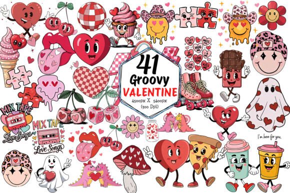 Download Groovy Valentine Png Sublimation - Valentine png Collection